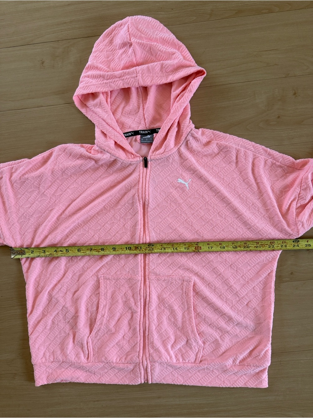 PUMA WOMENS PINK VELOUR TRACKSUIT SWEATSUIT FULL ZIP HOODIE DRAWSTRING JOGGERS M - Picture 7 of 14